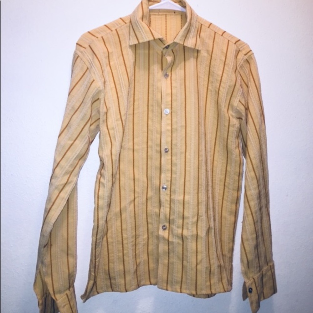 Mustard-yellow button down